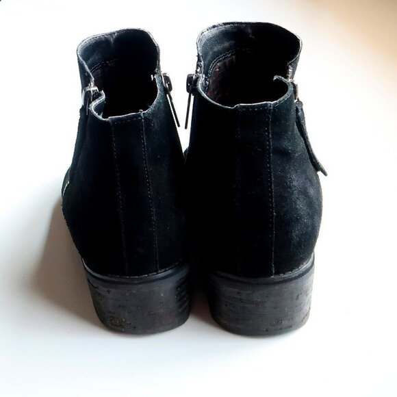 Blondo Waterproof Black Suede Leather Block Heel Ankle Boots Booties Size 10 - Picture 6 of 16